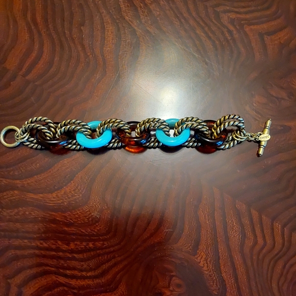 Chico's Jewelry - Chico's Elegant Gold and Blue Chain Bracelet